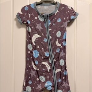 Little Sleepies Purple and Gray Starry Baby Onesie